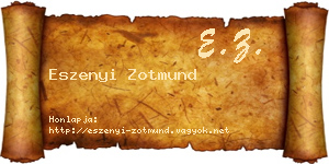 Eszenyi Zotmund névjegykártya